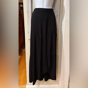 Max Studio Black Wrap Midi Skirt XL